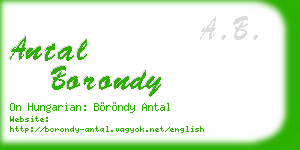 antal borondy business card